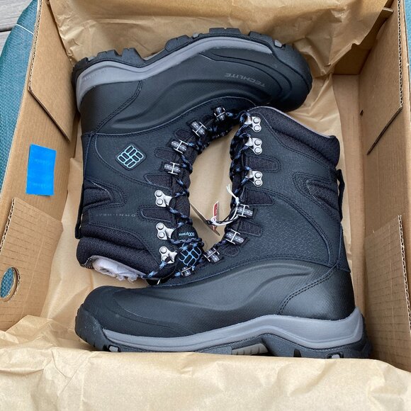 NIB Columbia Bugaboot Plus III XTM Omni-Heat Womens Boots Sz 8.5 Black Gorpcore - Picture 1 of 15